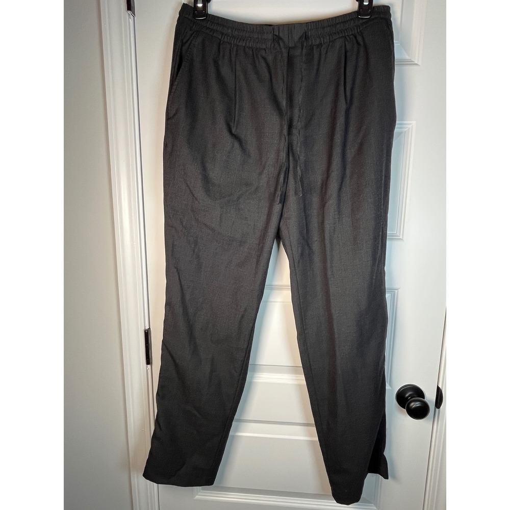 HM Mens Regular Fit Elastic Waist Drawstring Trousers Charcoal black US 36